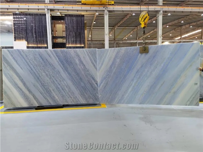 Blue Crystal Quartzite Translucent Slabs Cristallo Blue