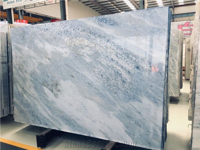 Blue Crystal Quartzite Translucent Slabs Cristallo Blue