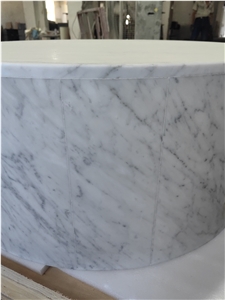 Carrara Marble  Low Rounded Plinth  Coffee Table