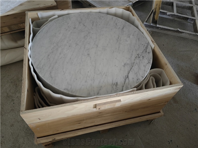 Carrara Marble  Low Rounded Plinth  Coffee Table