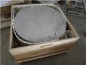 Carrara Marble  Low Rounded Plinth  Coffee Table