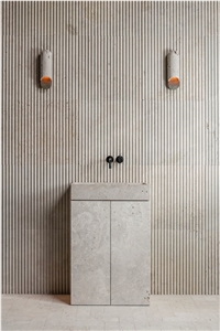 Fluted Travertine Bathroom Tiles