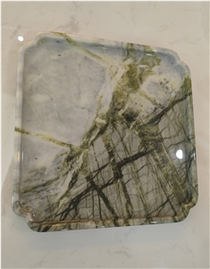 Handcrafted Luxurious Amazon Green Quartzite Vanity Tray