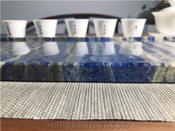 Luxury Bolivia Blue Marble Tea Tray, Marble Rectangle Tray