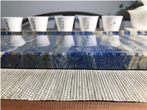 Luxury Bolivia Blue Marble Tea Tray, Marble Rectangle Tray