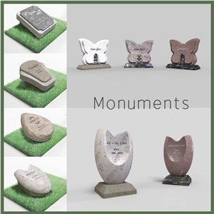 Small Size Monument  Granite Tombstone With Lettering