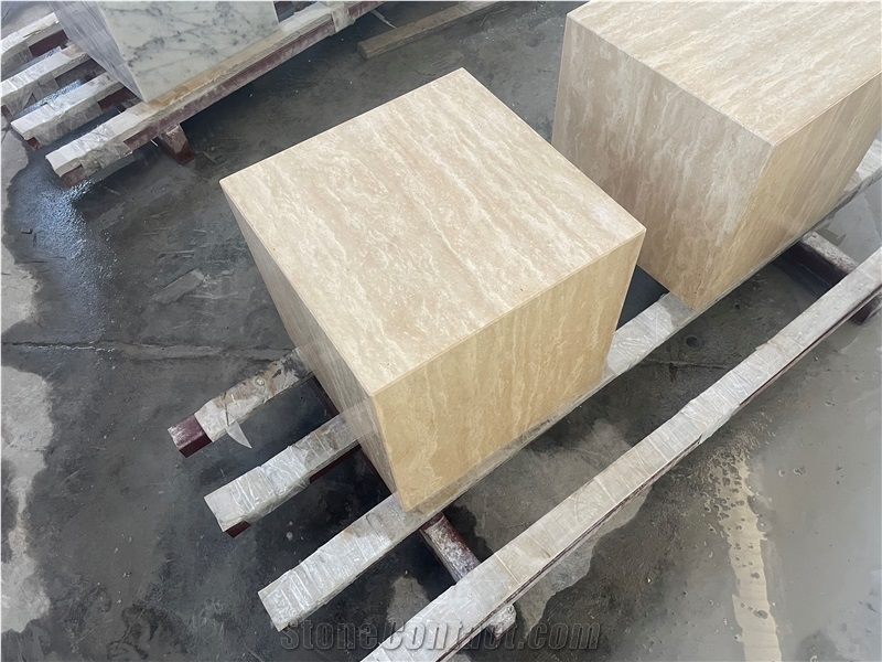 Vein Cut Travertine  Cubes ,Travertine Side Table,End Table