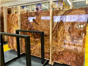 Book Match Persian Tiger Onyx For Wall Floor Tile