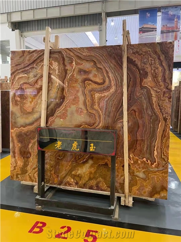 Book Match Persian Tiger Onyx For Wall Floor Tile