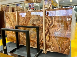 Book Match Persian Tiger Onyx For Wall Floor Tile