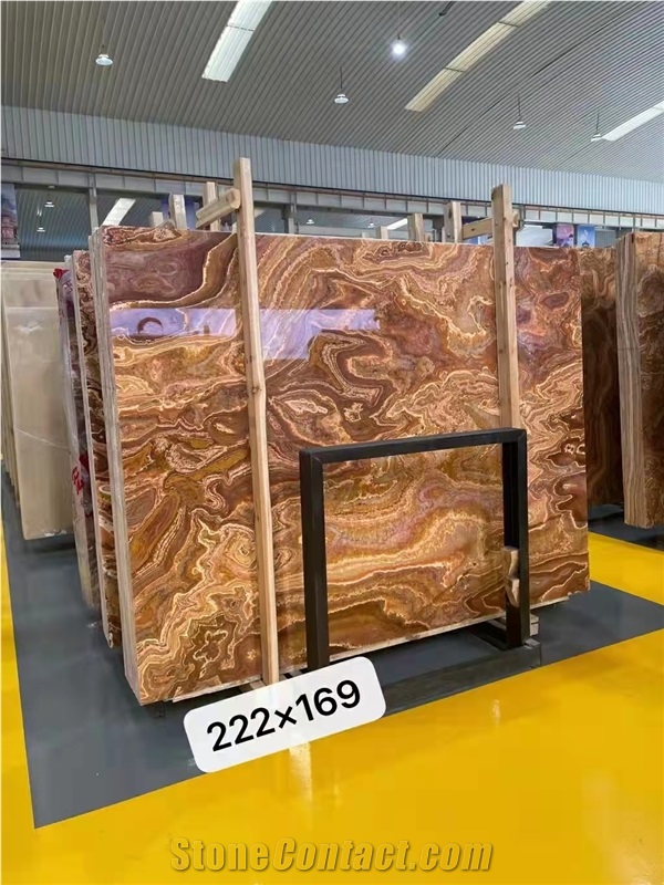Book Match Persian Tiger Onyx For Wall Floor Tile