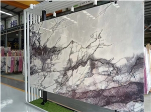 Book Match Translucent Milas Lilac Marble For Wall