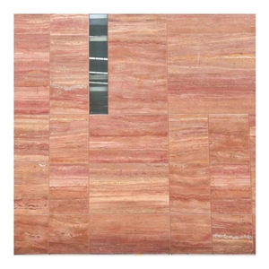 Customized Natural Stone Red Travertine For Wall Cladding