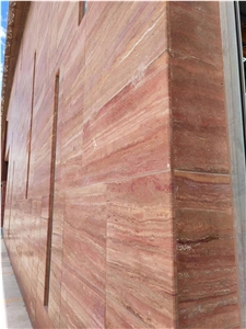 Customized Natural Stone Red Travertine For Wall Cladding