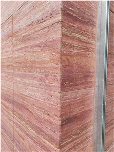 Customized Natural Stone Red Travertine For Wall Cladding