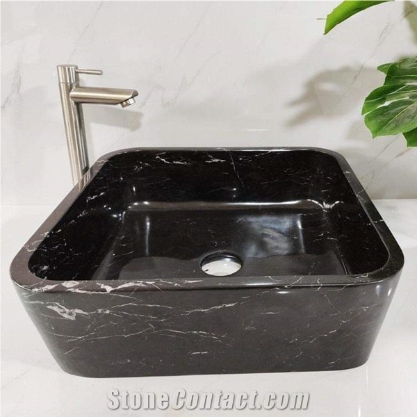 Rough Stone Bathroom Sink Black Marble Wash Basins