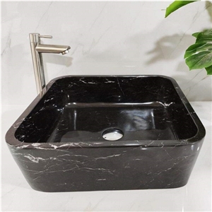 Rough Stone Bathroom Sink Black Marble Wash Basins