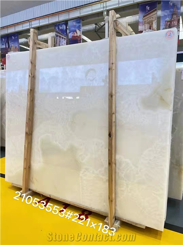 Snow White Onyx Book Matched Backlit