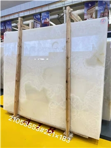 Snow White Onyx Book Matched Backlit