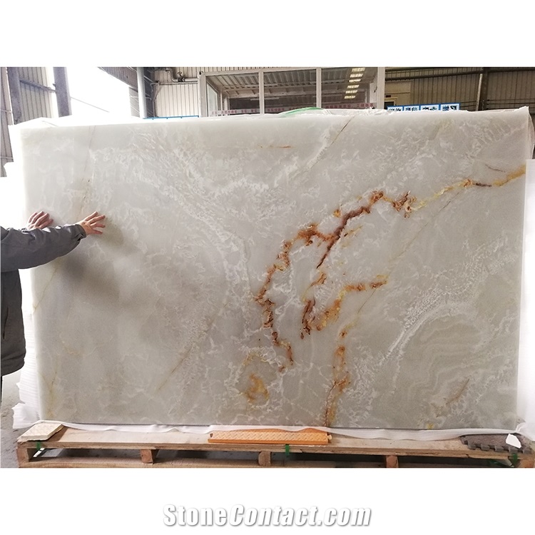 White Onyx & Straight Grain Afghanistan White Onyx Slabs