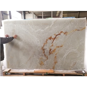 White Onyx & Straight Grain Afghanistan White Onyx Slabs
