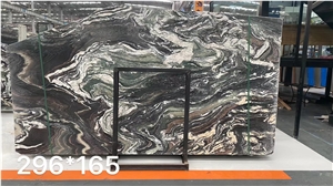 Azul Explosion Quartzite Slabs For Wall Decoration Luxury