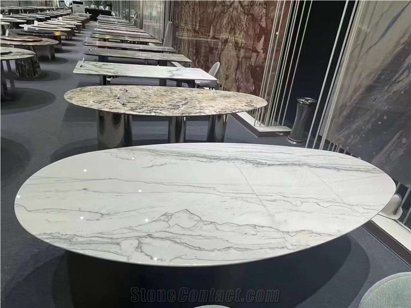 Brazil Azul Imperial Quartzite Side Table For Home Decor