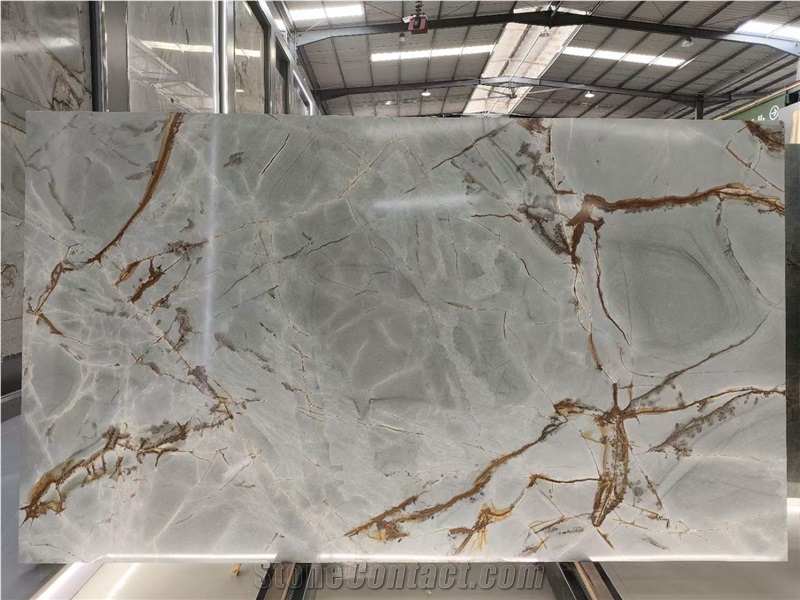 Brazil Deep Blue Quartzite Slab For Home Decor