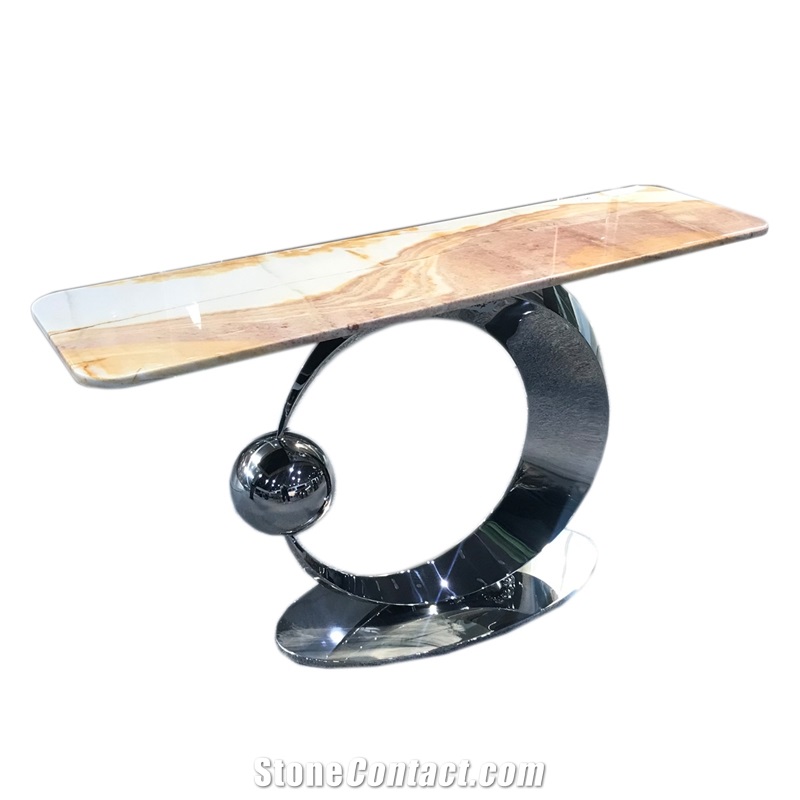 Brazil Orange Quartzite Side Table For Home Decor