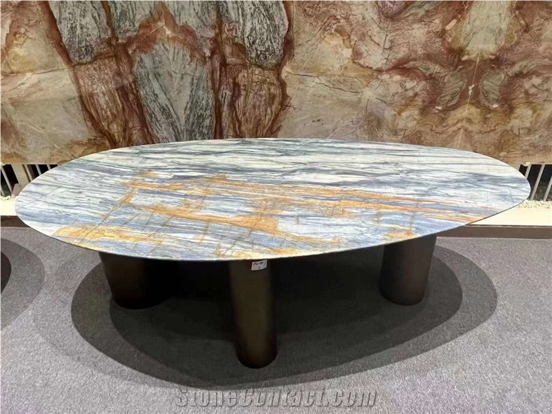 Brazil Orange Quartzite Side Table For Home Decor