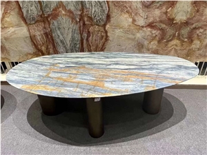 Brazil Orange Quartzite Side Table For Home Decor