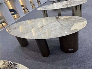 Brazil Orange Quartzite Side Table For Home Decor
