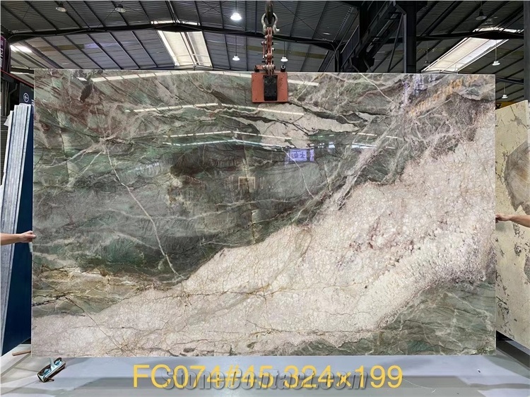 Green White Color Quartzite Slab Stone Hot Sell Stone