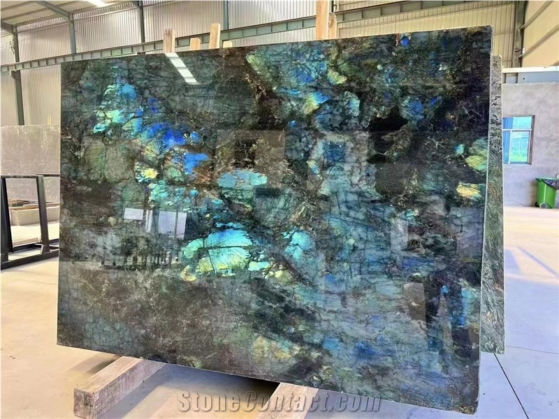 Labradorite Blue Flower Slab For Home Decor
