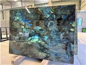 Labradorite Blue Flower Slab For Home Decor