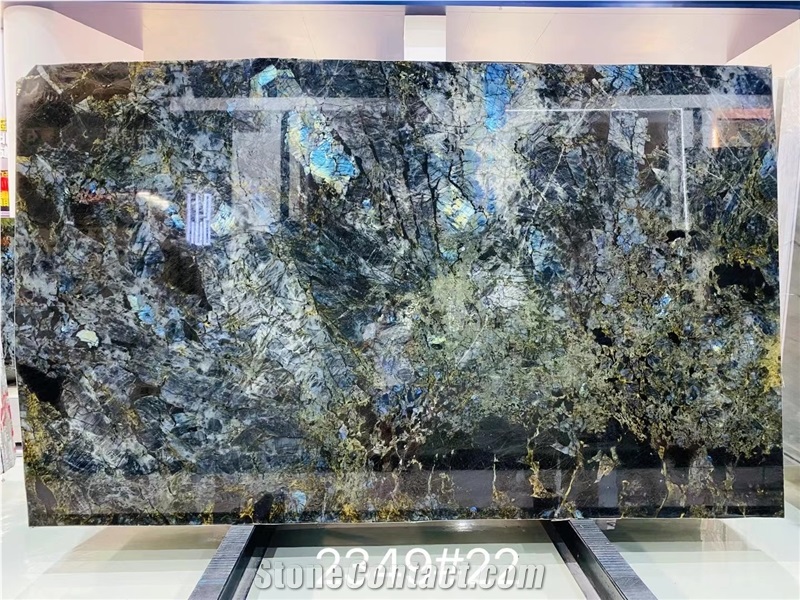Labradorite Blue Flower Slab For Home Decor Luxury
