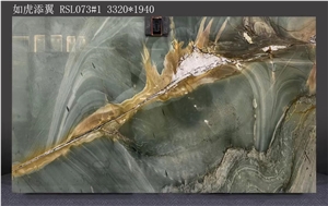 Luxury Stone Slab Green Gold Quartzite Slab