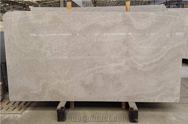 New Arrival Cross Cut White Wooden Marble For Hotel Project