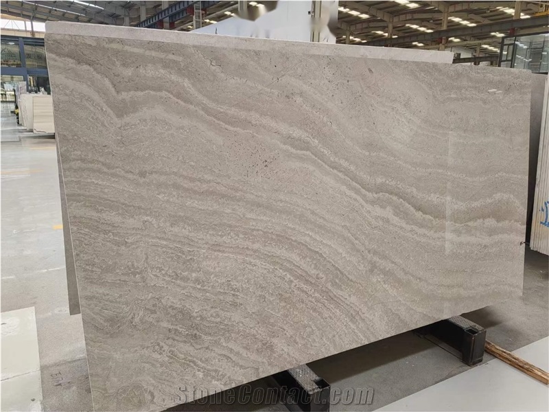 New Arrival Cross Cut White Wooden Marble For Hotel Project