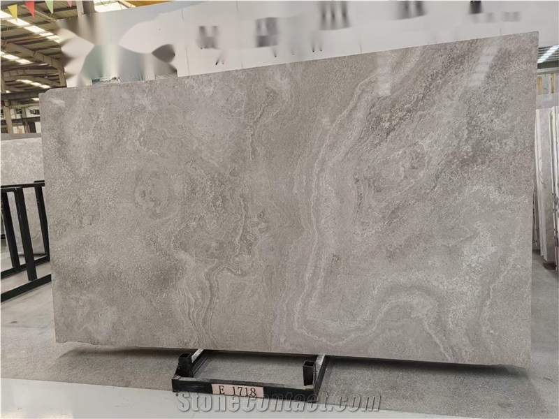 New Arrival Cross Cut White Wooden Marble For Hotel Project
