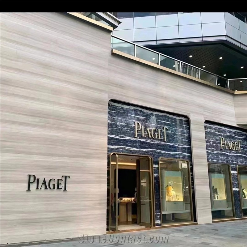 New Arrival Cross Cut White Wooden Marble For Hotel Project