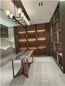 New Arrival Cross Cut White Wooden Marble For Hotel Project
