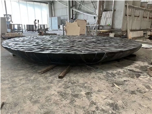 Noir Marquina Marble Tabletop With Wave Surface