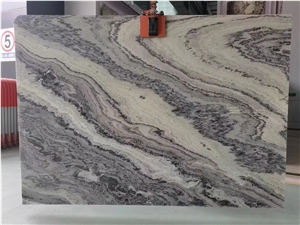 Wave Veins Black Quartzite Slab Stone Golden  White Color