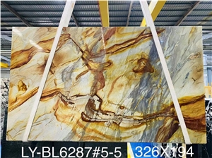 White Gold Quartzite Slab Big Size Large Pattern