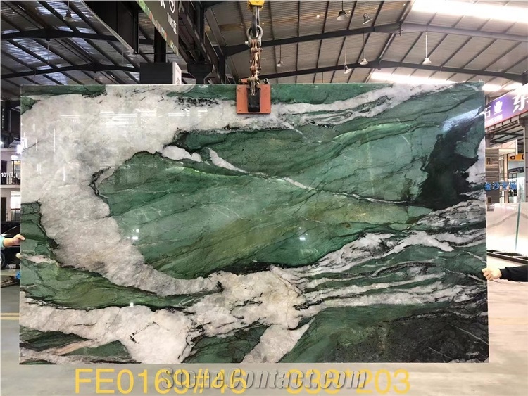 White Gold Quartzite Slab Big Size Large Pattern