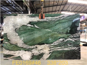 White Gold Quartzite Slab Big Size Large Pattern