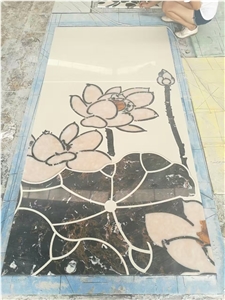 Yellow Onyx Waterjet Cutting Floor Medallion