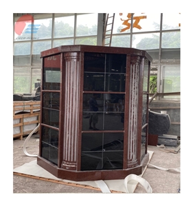 American Design Hexagon Niche Red Granite Columbarium