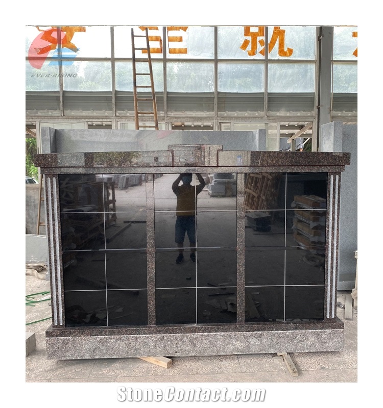 High Quality India Mahogany Natural Stone Columbarium
